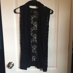 Black lace vest
